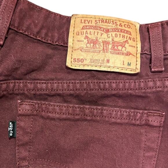 Levi's Denim - LEVIS Women's Vintage 550 Denim Jeans Size 16, 32 x 30 90s Burgundy Red Relaxed